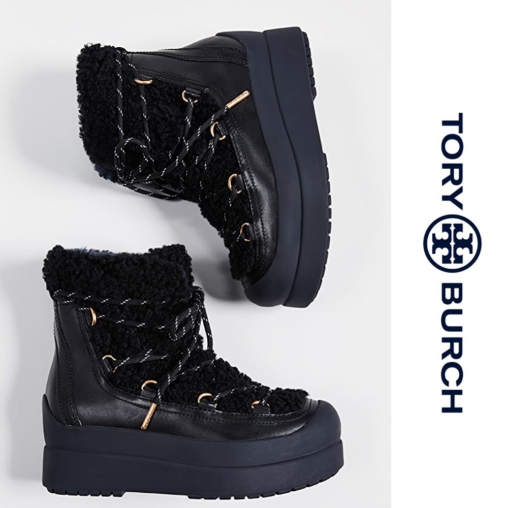 Very Rare Tory Burch Courtney Shearling Leather - Picture 3 of 11